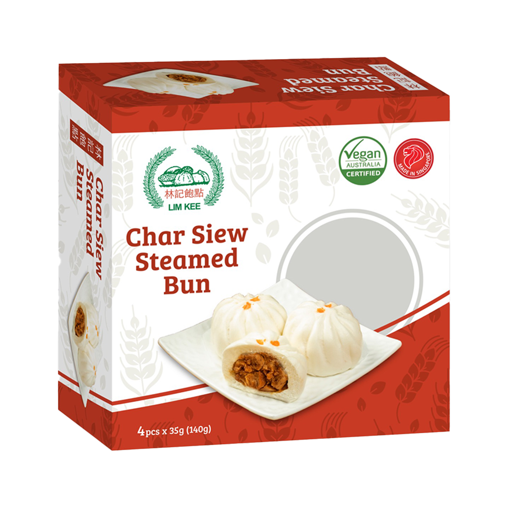 Lim Kee Plant-based Char Siew Steam Buns, 4ct