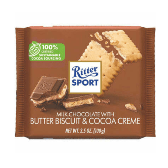 Ritter Sports Butter Biscuits with Cocoa Creme, 100g